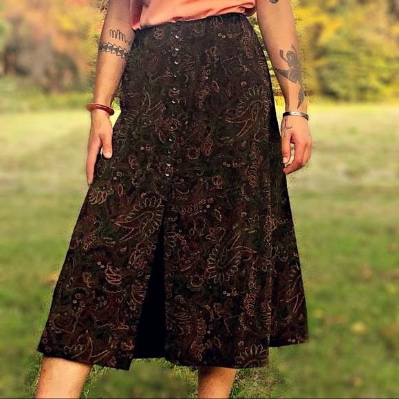 ❌SOLD❌ deadstock boho paisley midi skirt - Picture 1 of 7